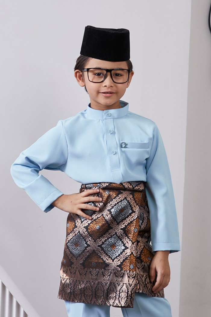 Baju Melayu Yusoff Kids - Light Grey